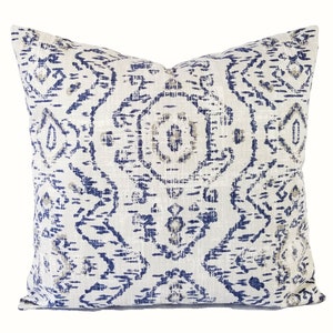 Two Blue Pillow Covers, Blue Cream Pillow Covers, Custom Pillow Cover, Blue Pillow Sham, Decorative Pillow, Pillow Sham Euro Lumbar