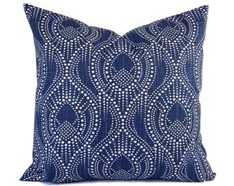 Two Blue Pillow Covers - Geometric Pillow Sham - Blue Throw Pillow - Blue Decorative Pillow - Navy Pillow Cover - Navy Pillow Sham - Custom