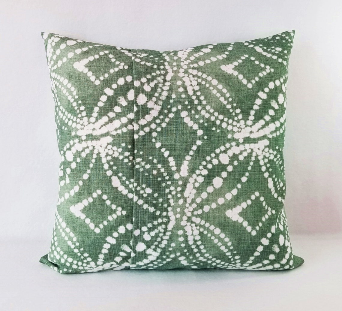 Two Soft Green Decorative Pillow Covers Two White and Green - Etsy