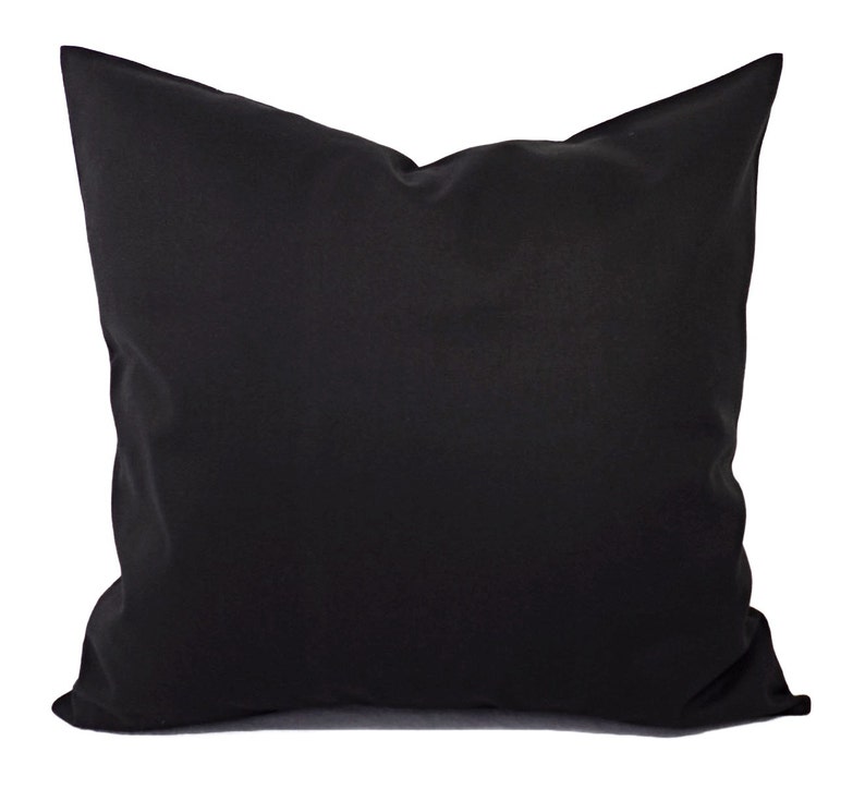 Two Solid Black Pillow Covers Black Couch Pillow Covers Etsy