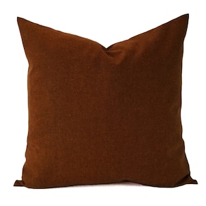 Cinnamon Decorative Pillow Cover, Deep Brown Pillow Cover, Linen Pillow Cover, Brown Linen Pillow, Custom Pillows, Accent Pillow Sham
