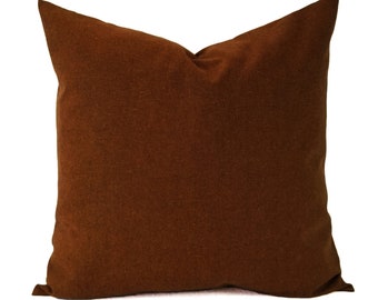Cinnamon Decorative Pillow Cover - Deep Brown Pillow Cover - Linen Pillow Cover - Brown Linen Pillow - Custom Pillows - Accent Pillow Sham