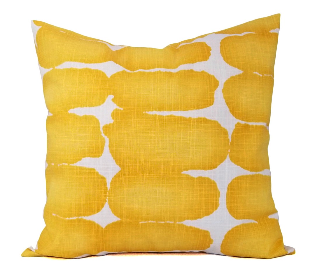 Deep Yellow Throw Pillow Covers Two Dark Yellow Decorative Etsy
