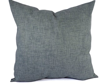 Two Pillow Covers - Grey Throw Pillows - Solid Pillow Cover - Blue Grey Pillow Sham - Pillow Cover 16 x 16 inch 18 x 18 inch 20 x 20 Lumbar