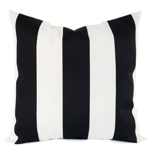 OUTDOOR Two Black and White Pillow Covers, Black Stripe Pillow Cover, Striped Pillows, Black White Pillow, Custom Pillow Cover