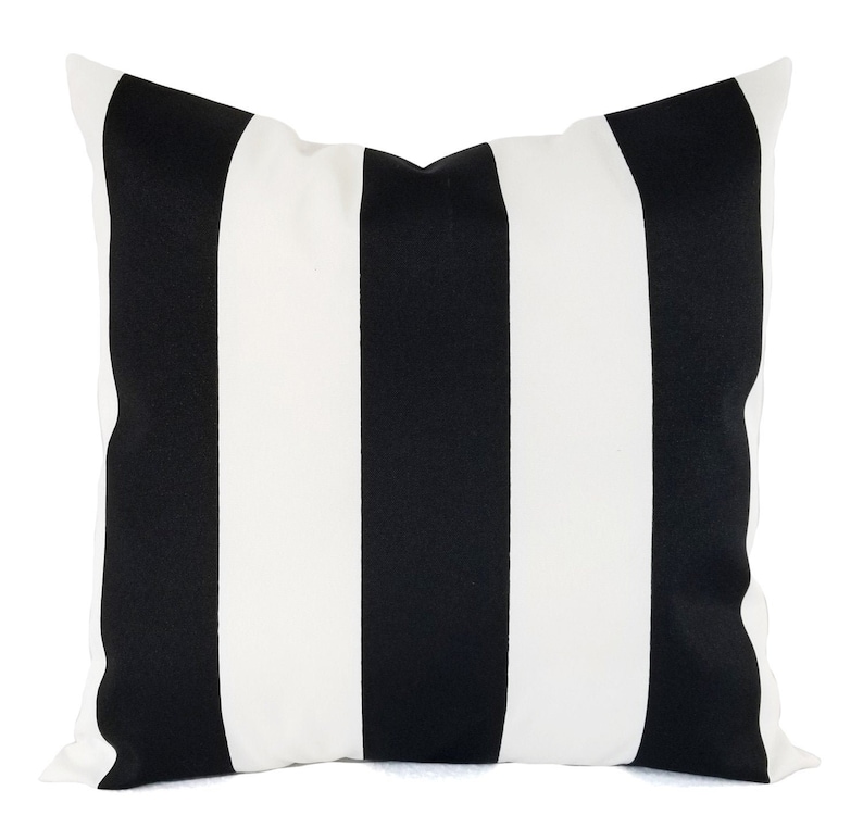 Two Black and White Pillow Covers 3 Black Stripe Etsy