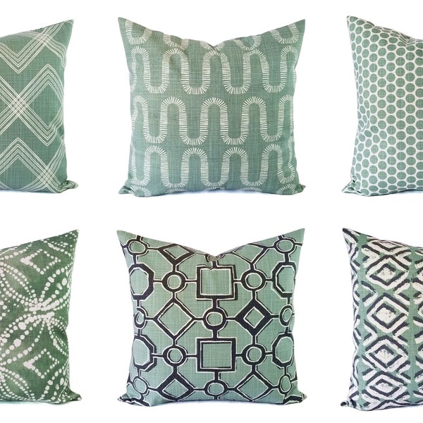 Throw Pillow Green and Grey Etsy
