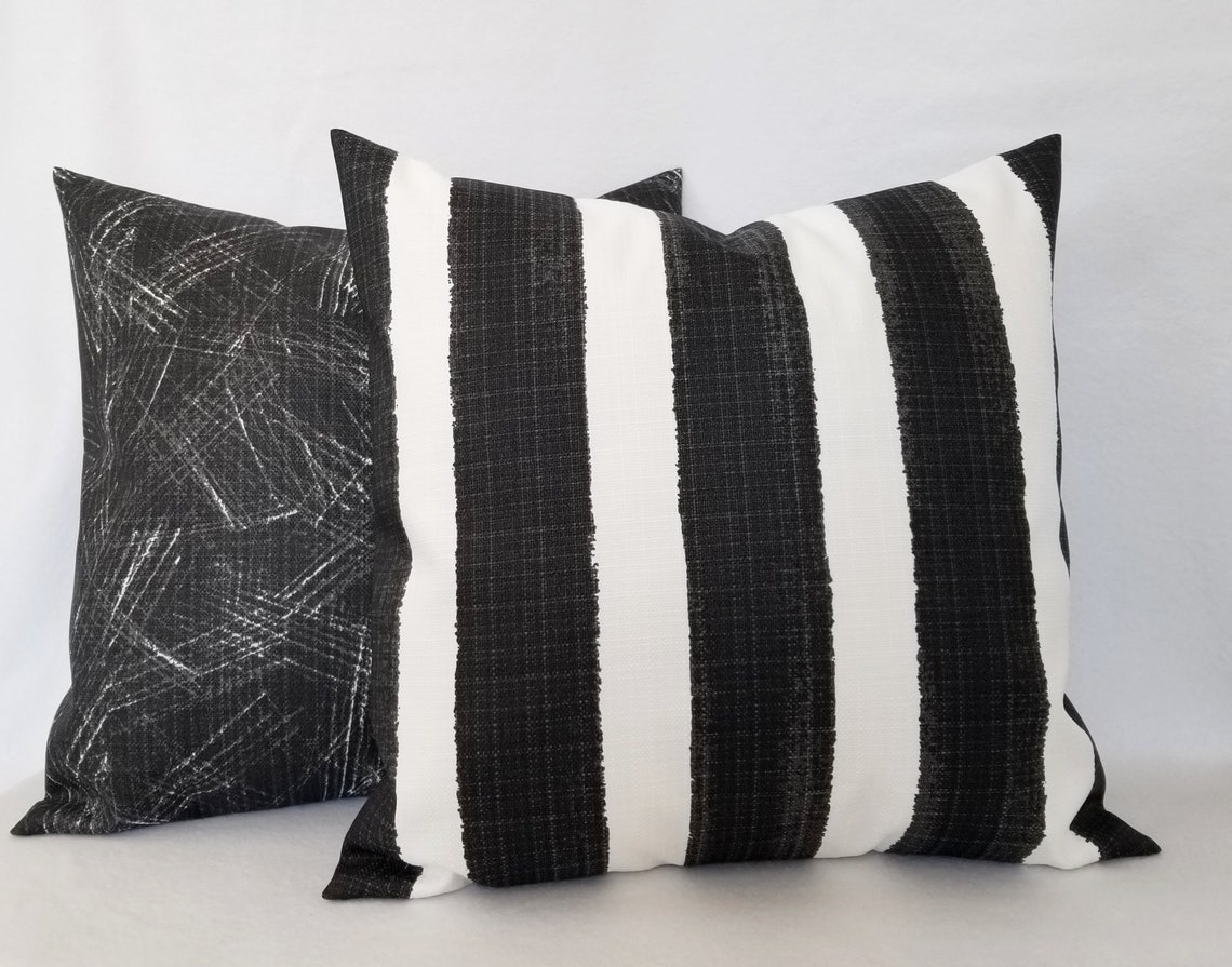 OUTDOOR Dark Grey Pillow Covers Grey Pillows Grey Pillow Etsy