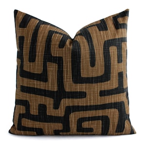 One Decorative Pillow Cover, Brown Pillow Cover, Geometric Pillow Sham, Brown Throw Pillow, Brown Black Pillow Cover, Neutral Pillow
