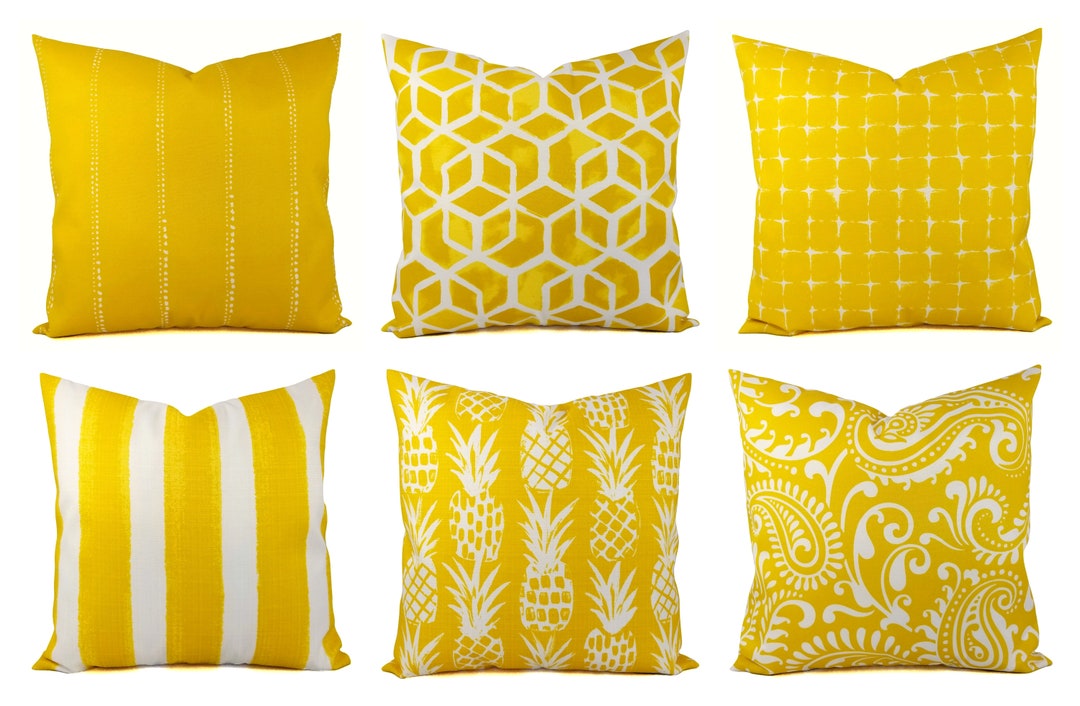 OUTDOOR Pillow Covers Dark Yellow Pillow Cover Patio Pillow Deep Yellow