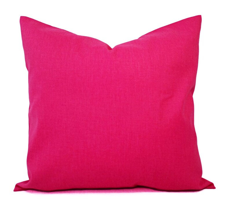 Two Solid Pink Pillow Covers Hot Pink Couch Pillow Covers Etsy