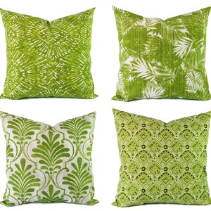 OUTDOOR Pillow Covers Green Pillow Green Pillow Cover Patio Pillow Green Pillows Floral Pillow Damask Pillow Greenery Pillow image 1