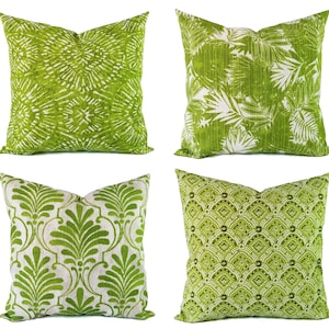 OUTDOOR Pillow Covers - Green Pillow - Green Pillow Cover - Patio Pillow - Green Pillows - Floral Pillow - Damask Pillow - Palm Tree Pillow