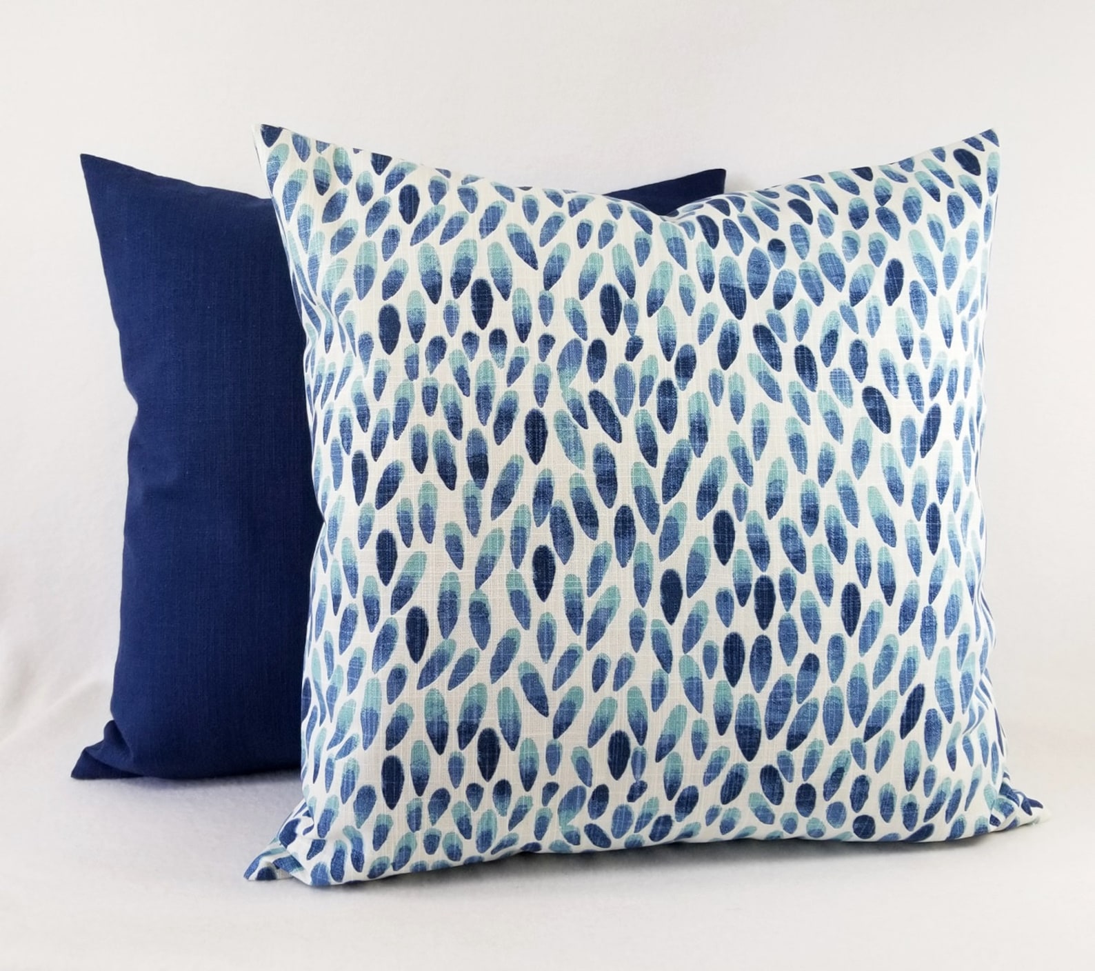 One Dark Blue and White Pillow Cover, Blue Pillow Cover, Modern Pillow Sham, Blue Throw Pillow