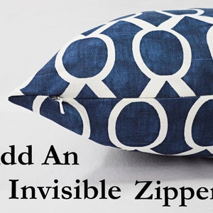 Invisible Zipper Add On, Pillow Covers with Invisible Zipper, Zippered Pillow Covers, Zipper Throw Pillow, Reversible Pillow Cover