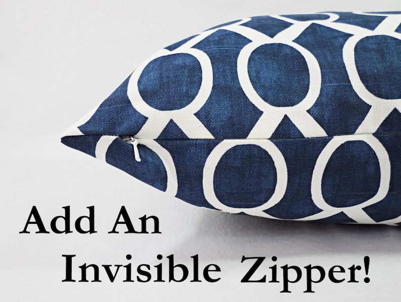 Invisible Zipper Add On, Pillow Covers with Invisible Zipper, Zippered Pillow Covers, Zipper Throw Pillow, Reversible Pillow Cover image 1