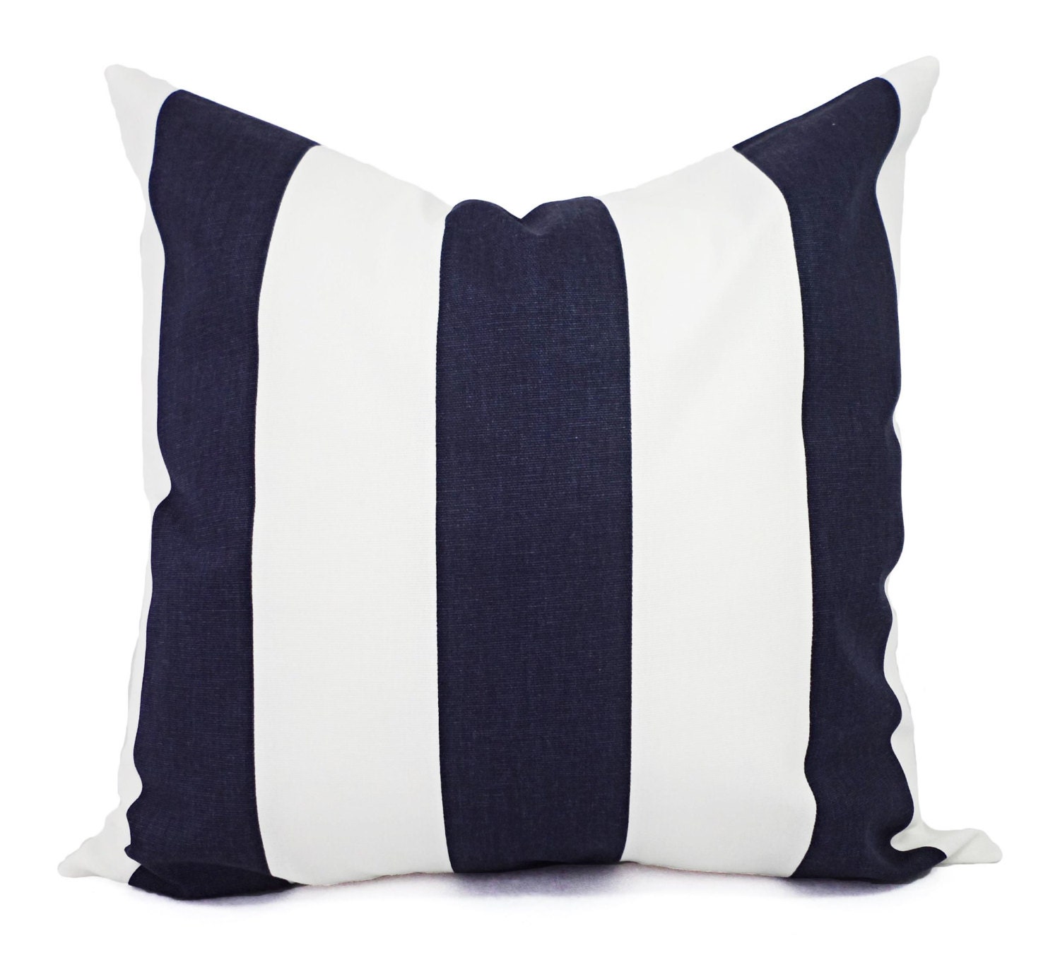 One Navy Blue Pillow Cover, Navy Striped Pillow Cover, Nautical