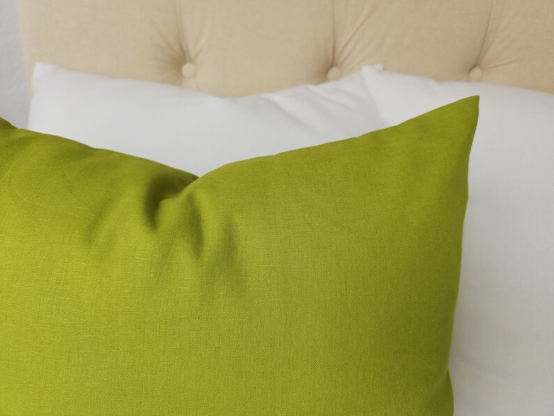 Solid Green Decorative Pillow Cover Lime Green Pillow Cover Etsy
