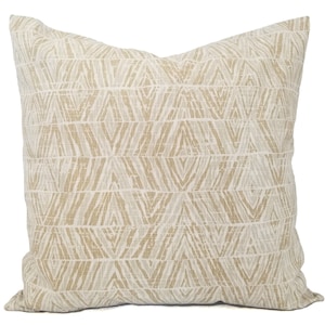 Two Decorative Pillow Covers, Tan Pillow Cover, Gold Pillow Sham, Geometric Print Pillow, Neutral Pillow, Camel Pillow, 20 x 20 Pillow 18 In