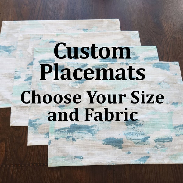 One Custom Placemat, Custom Size Place Mat, Fabric Placemat, Holiday Table Cover, Dining Room Decor, Cotton Place Settings Table Runner