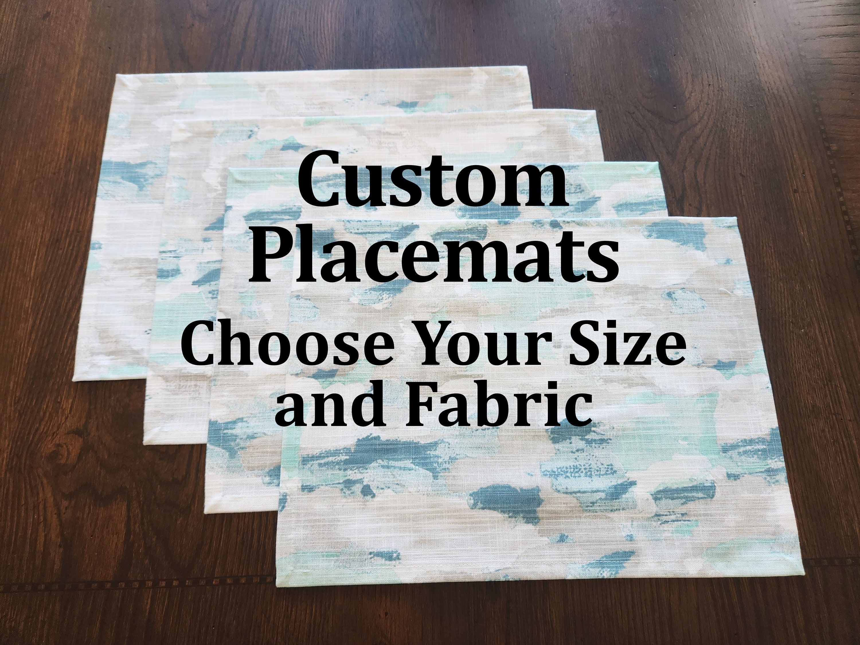 One Custom Placemat, Custom Size Place Mat, Fabric Placemat, Holiday Table Cover, Dining Room Decor, Cotton Place Settings Table Runner