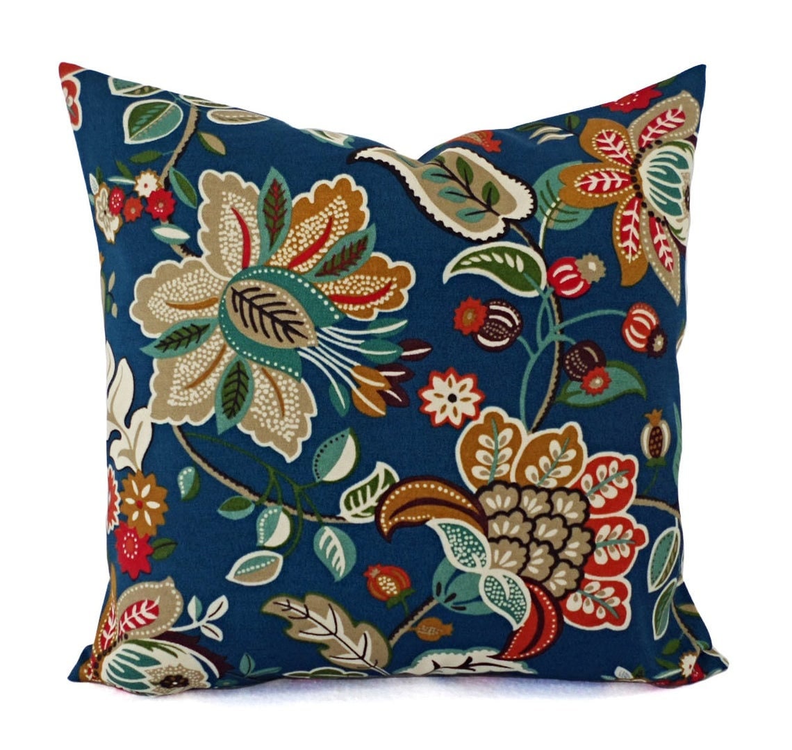 OUTDOOR Throw Pillow Cover Floral Pillow Sham Red Throw Etsy