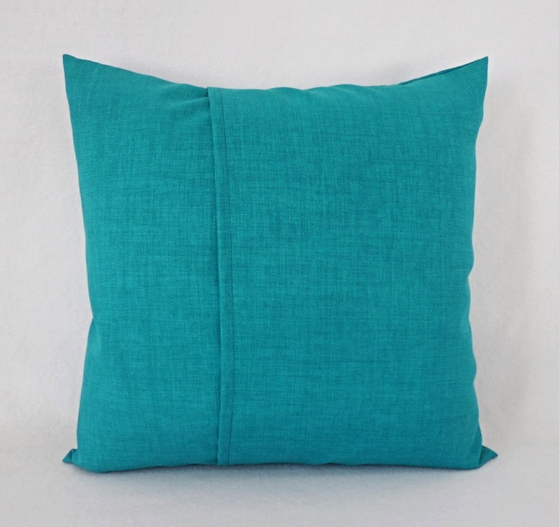 Two Solid Pillow Covers Turquoise Pillows Patio Pillow Etsy