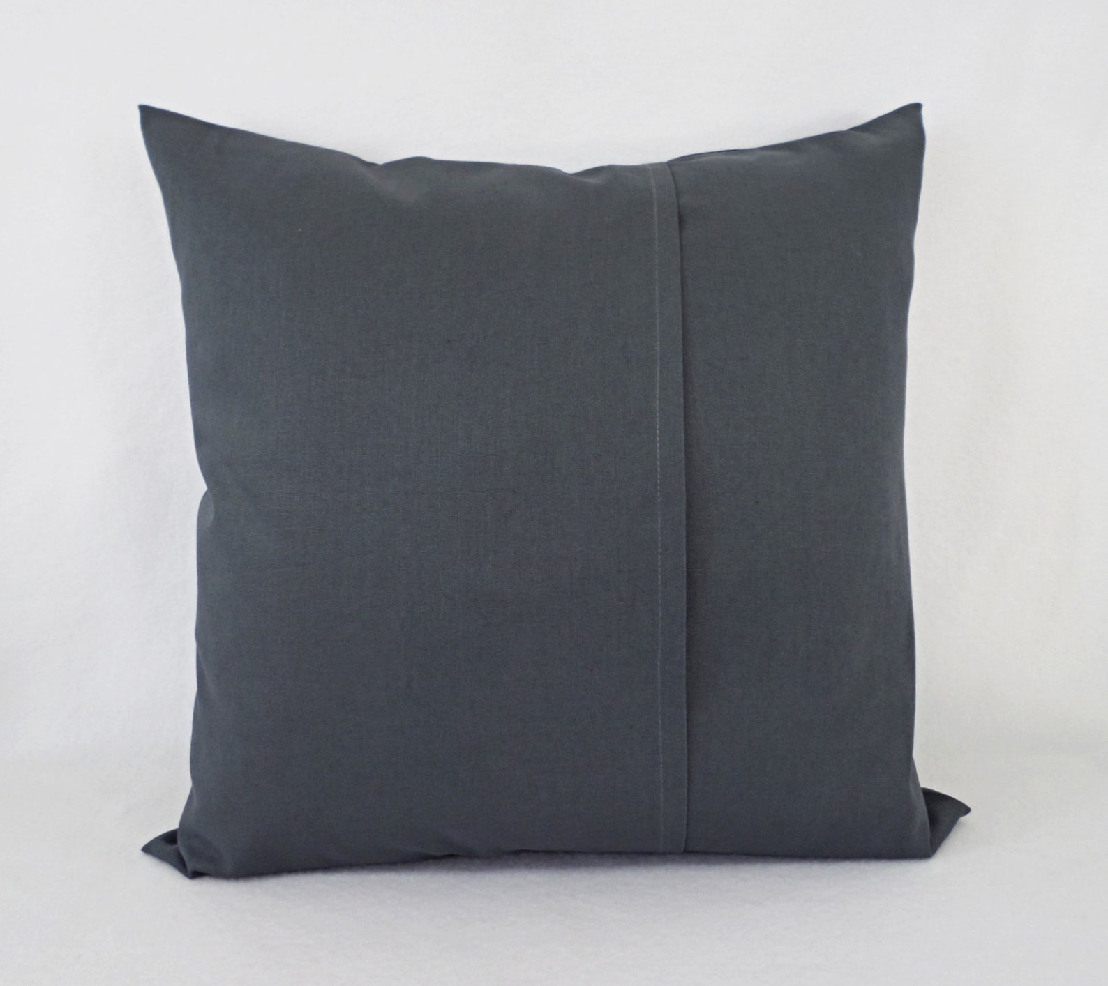 Dark Grey Decorative Pillow Cover Solid Grey Pillow Linen Etsy