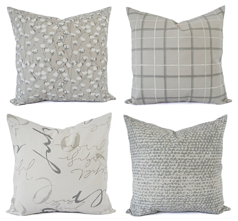 Two Decorative Pillow Covers Warm Grey Pillow Covers Etsy