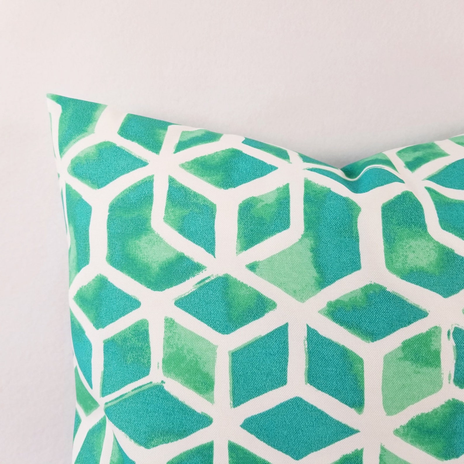 Two Indoor OUTDOOR Pillow Covers Green Pillow Cover | Etsy