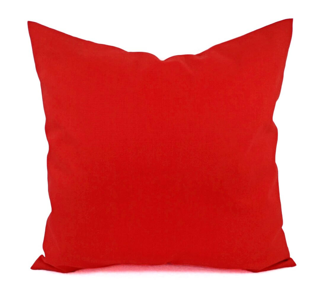Solid Red Pillow Cover Red Decorative Pillow Cover Linen Pillow Cover