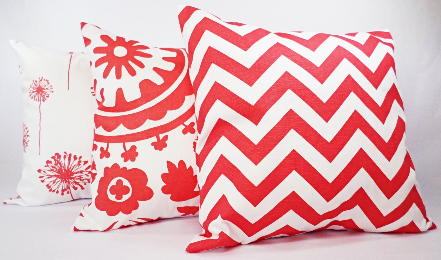 Coral Pillow Covers Three Coral Decorative Throw Pillows Etsy