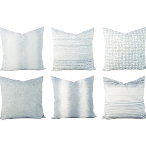 OUTDOOR One Blue Pillow Cover, Outdoor Blue Grey Pillow, Decorative Pillow, Soft Blue Pillows, Patio Pillows, Blue Outdoor Pillow Cover