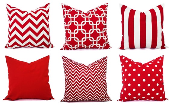 red throw pillows