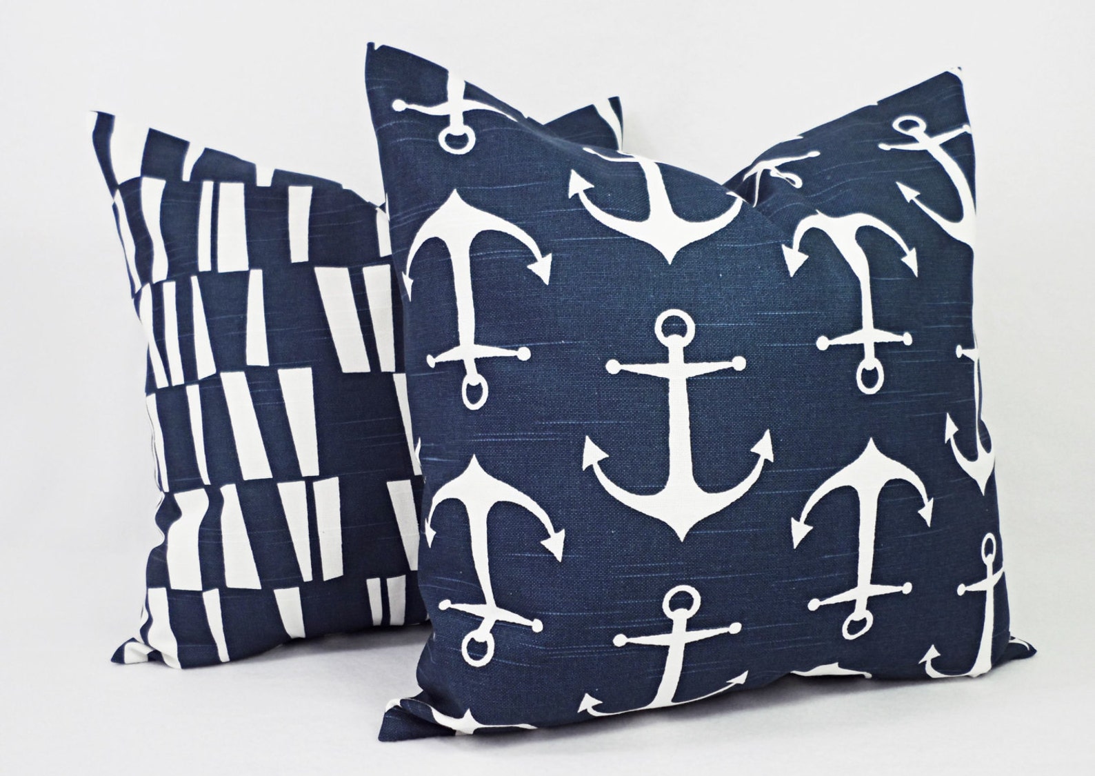 Navy Pillow Covers One Navy and White Throw Pillow Cover Etsy