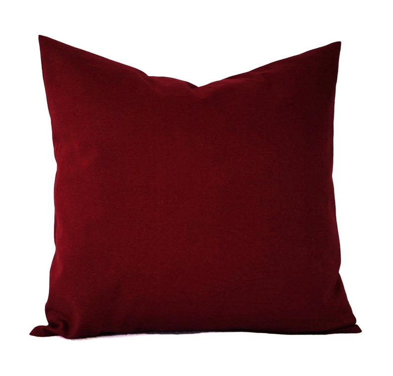 Solid Red Pillow Cover Deep Red Pillow Cover Linen Pillow Etsy