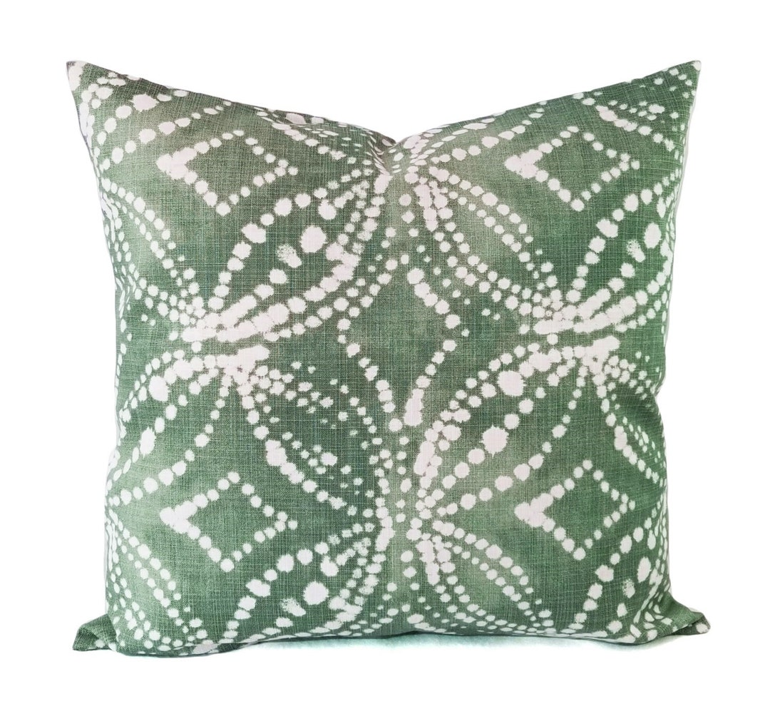 Two Soft Green Decorative Pillow Covers Two White and Green Throw