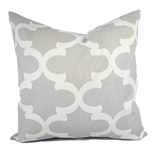 CLEARANCE One Grey Pillow Cover, Grey Throw Pillow, Grey Decorative Pillow, Modern Pillow, Grey Pillow Cover, Quatrefoil Pillow Sham