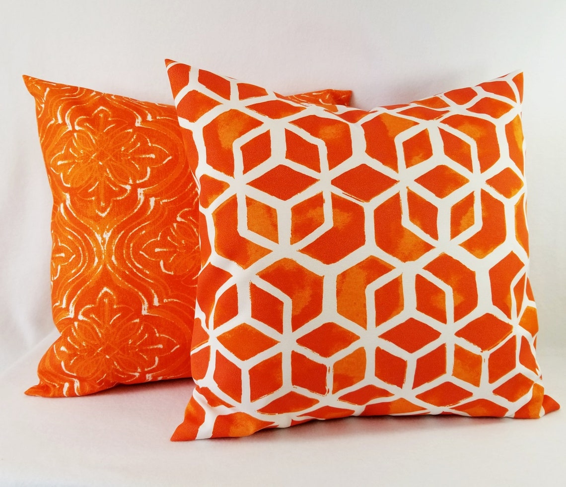 Two Outdoor Pillow Covers Modern Pillow Cover Geometric Etsy