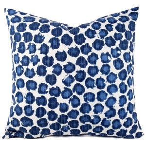 Polka Dots Pillow Covers - Blue Throw Pillow Covers - Custom Pillow Cover - Blue Pillow Sham - Decorative Pillow - Lumbar Pillow Sham