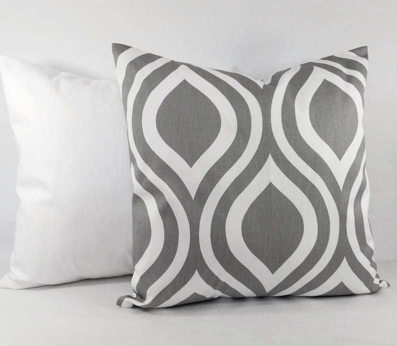 Grey Pillow Covers Grey and White Throw Pillows Decorative Etsy