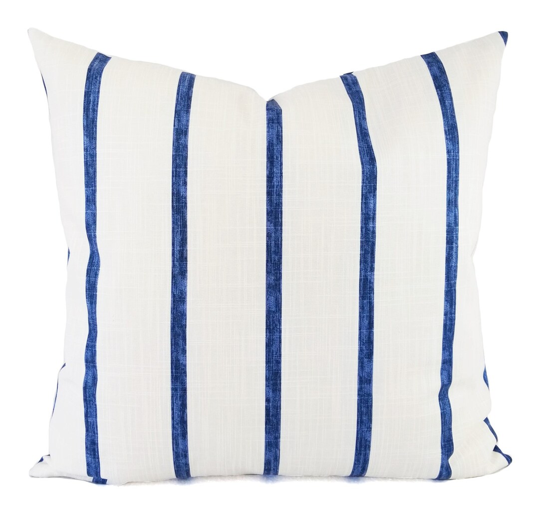 Two Blue Pillow Covers, Dark Blue Pillow Sham, Minimal Pillow Cover