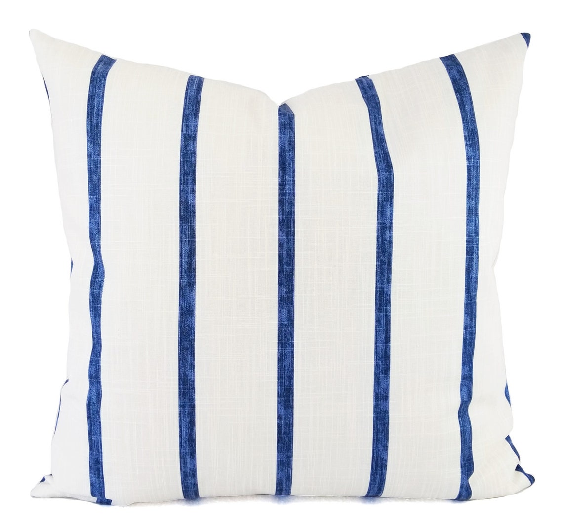 Blue Pillow Covers Dark Blue Pillow Sham White Pillow Etsy