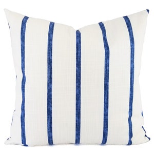 Two Blue Pillow Covers, Dark Blue Pillow Sham, Minimal Pillow Cover, Blue White Pillow, Navy Pillow Cover, Blue Striped Pillow Stripe
