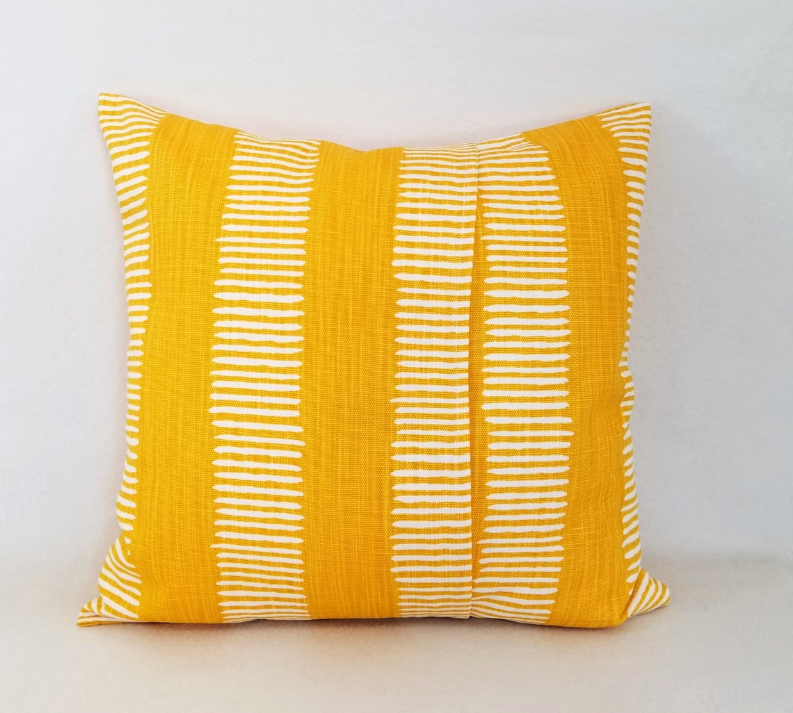 Two Deep Yellow Throw Pillow Covers Two Dark Yellow Etsy