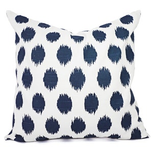 Navy Blue Throw Pillow Covers, Two Navy Polka Dot Pillow Covers, Navy Polka Dot Pillow, Navy Accent Pillows, Decorative Pillow