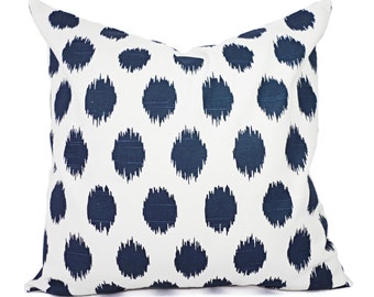 Navy Blue Throw Pillow Covers - Two Navy Polka Dot Pillow Covers - Navy Polka Dot Pillow - Navy Accent Pillows - Decorative Pillow