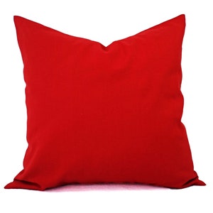 Solid Red Pillow Cover, One Red Accent Pillow Cover, Throw Pillow Set, Custom Size Pillow, Decorative Pillow Sham, Christmas Pillow, 20 In