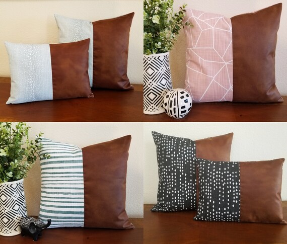 Build a Custom Pillow Cover Faux Leather Pillow Vegan Leather