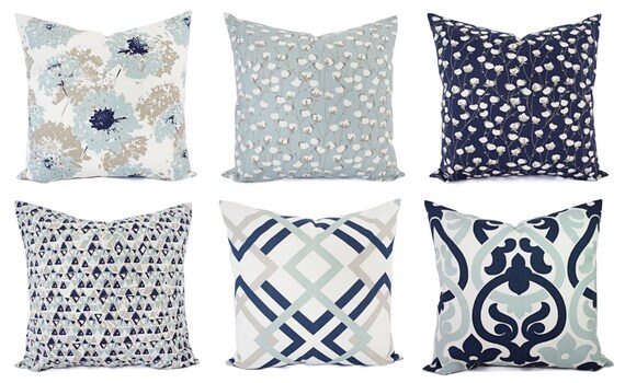 spa blue throw pillows